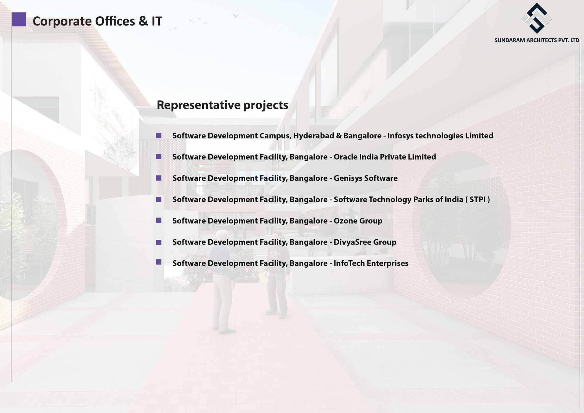 Corporate Offices & IT projects which are well designed by Sundaram Architects
