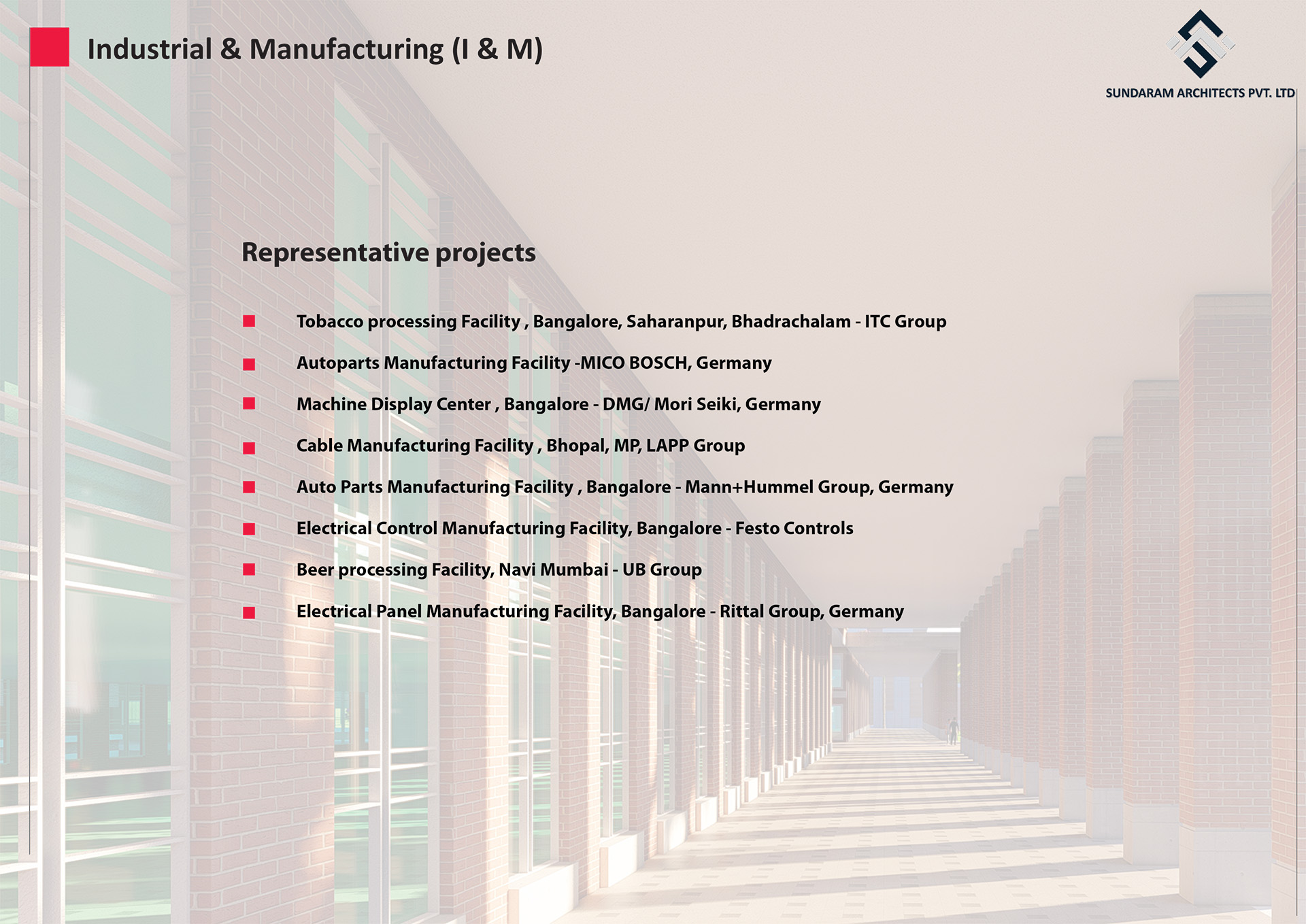 Industrial & Manufacturing projects which are well designed by Sundaram Architects