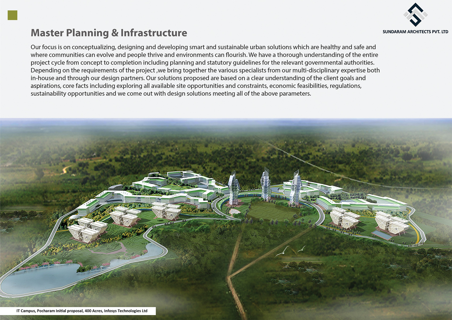 Infosys IT Campus - Pocharam, Hyderabad - Master Planning & Infrastructure Design - Smart and Sustainable Urban Design